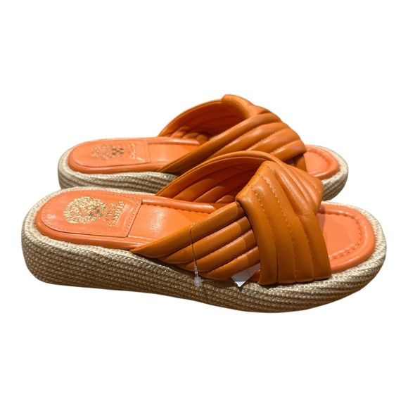 Vince Camuto Orange Espadrille Slide Sandals - Picture 3 of 6